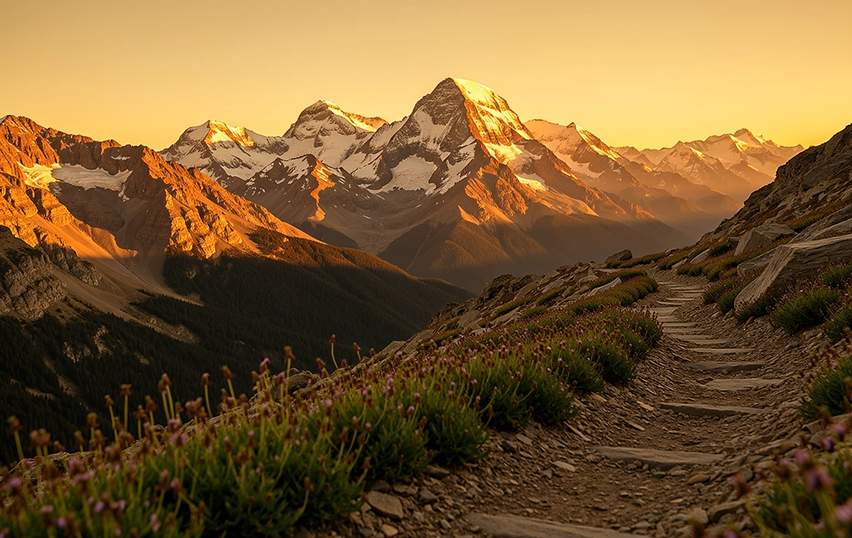 Sierra Nevada en Granada al atardecer
